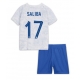 Ranska William Saliba #17 Vieraspaita Lapsille MM-kisat 2022 Lyhythihainen (+ Lyhyet housut)