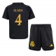 Real Madrid David Alaba #4 Kolmaspaita Lapsille 2023-24 Lyhythihainen (+ Lyhyet housut)