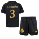 Real Madrid Eder Militao #3 Kolmaspaita Lapsille 2023-24 Lyhythihainen (+ Lyhyet housut)