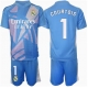 Real Madrid Thibaut Courtois #1 Maalivahti Kotipaita Lapsille 2024-25 Lyhythihainen (+ Lyhyet housut)