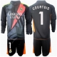 Real Madrid Thibaut Courtois #1 Maalivahti Vieraspaita Lapsille 2024-25 Pitkähihainen (+ Lyhyet housut)