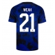 Yhdysvallat Timothy Weah #21 Vieraspaita MM-kisat 2022 Lyhythihainen