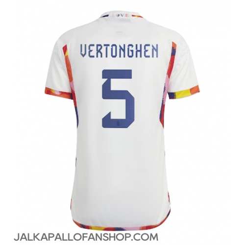 Belgia Jan Vertonghen #5 Vieraspaita MM-kisat 2022 Lyhythihainen