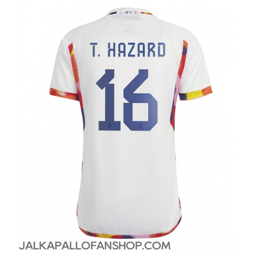 Belgia Thorgan Hazard #16 Vieraspaita MM-kisat 2022 Lyhythihainen