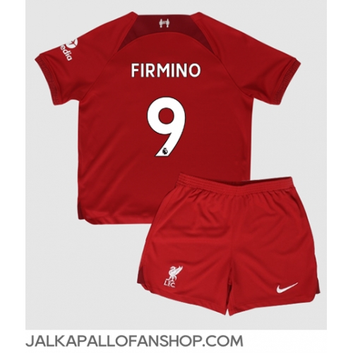 Liverpool Roberto Firmino #9 Kotipaita Lapsille 2022-23 Lyhythihainen (+ Lyhyet housut)