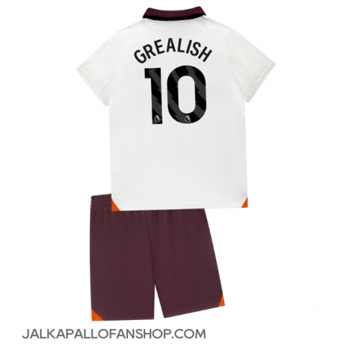 Manchester City Jack Grealish #10 Vieraspaita Lapsille 2023-24 Lyhythihainen (+ Lyhyet housut)