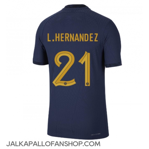 Ranska Lucas Hernandez #21 Kotipaita MM-kisat 2022 Lyhythihainen