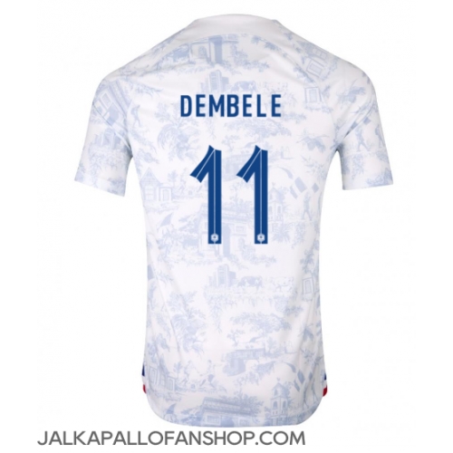 Ranska Ousmane Dembele #11 Vieraspaita MM-kisat 2022 Lyhythihainen