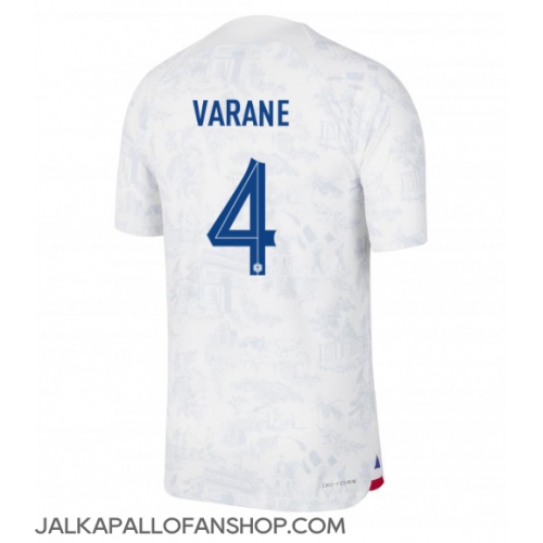 Ranska Raphael Varane #4 Vieraspaita MM-kisat 2022 Lyhythihainen