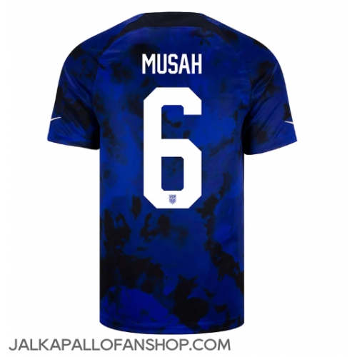 Yhdysvallat Yunus Musah #6 Vieraspaita MM-kisat 2022 Lyhythihainen